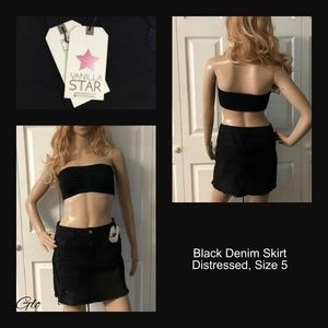 NWT Vanilla Star Black Denim Mini-Skirt Size 5